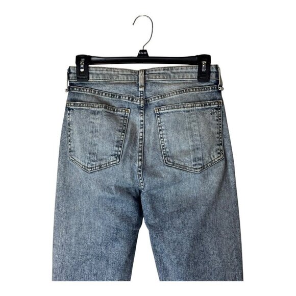 Rag & Bone Jeans Women 25 Blue Stella Wash Nina High Rise Ankle Flare Distressed - Picture 5 of 13